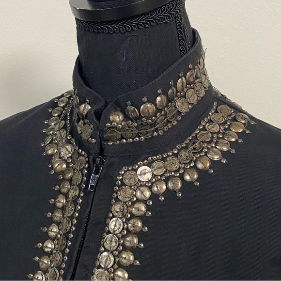 Gordon James Jacket Women’s Size Medium Black Studded Cross Blazer jacket - Picture 5 of 17